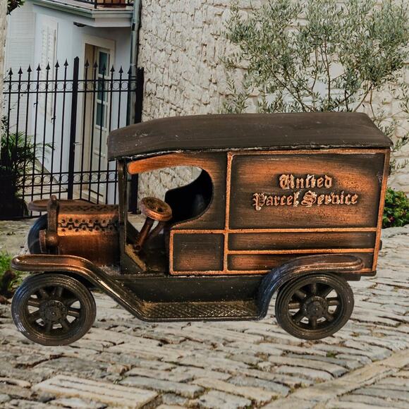 Miniature Copper Pencil Sharpener Delivery Truck United Parcel Service - Picture 1 of 9